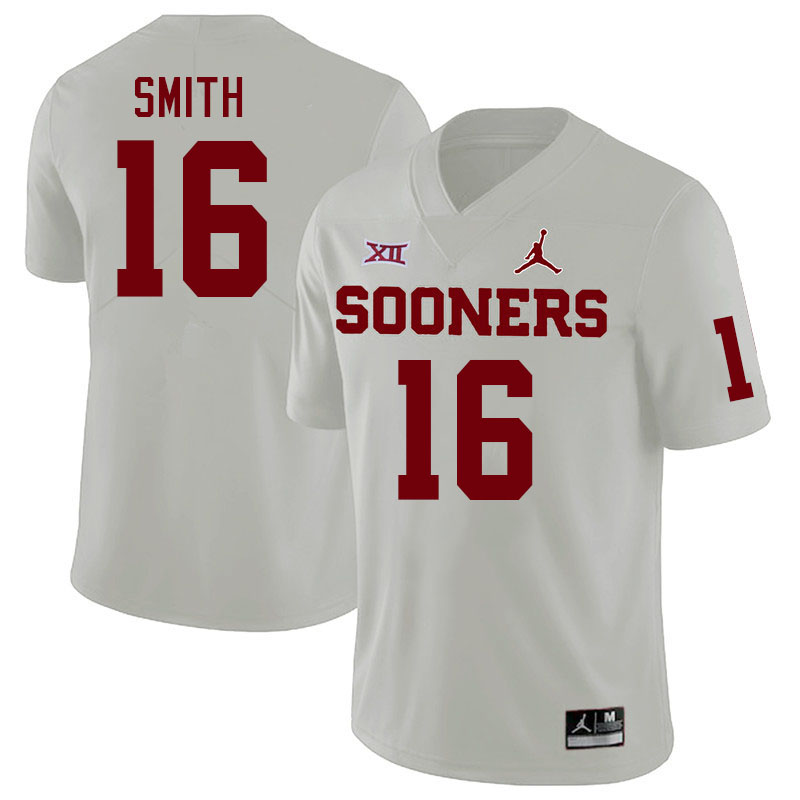 Oklahoma Sooners #16 Blake Smith College Football Jerseys Stitched-White